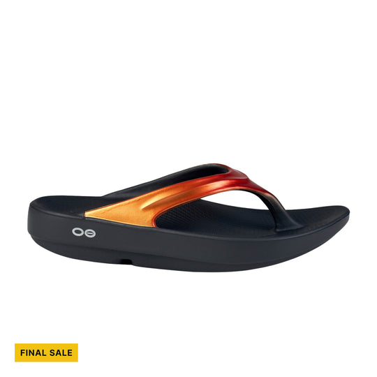 OOfos Women's OOlala Luxe Sandal - Black/Solstice - FINAL SALE - Lenny's Shoe & Apparel