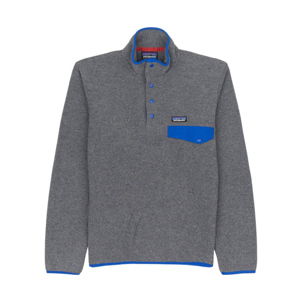 Patagonia Men's Lightweight Synch Snap Pullover Top - Nickel With Passage Blue - Lenny's Shoe & Apparel