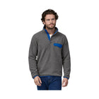 Patagonia Men's Lightweight Synch Snap Pullover Top - Nickel With Passage Blue - Lenny's Shoe & Apparel