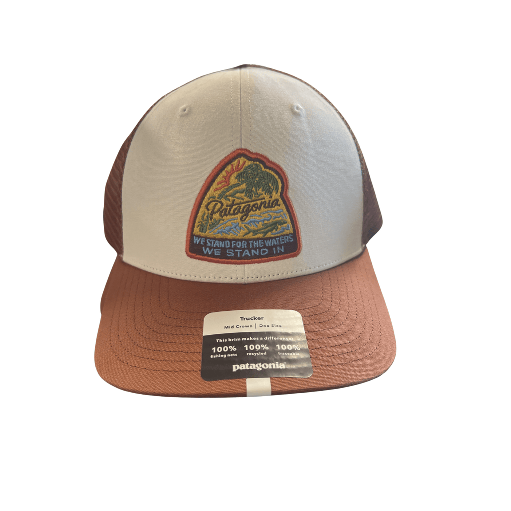 Patagonia Trucker Hat - Bayou Badge White - ONLINE STORE CREDIT/EXCHANGE ONLY - Lenny's Shoe & Apparel