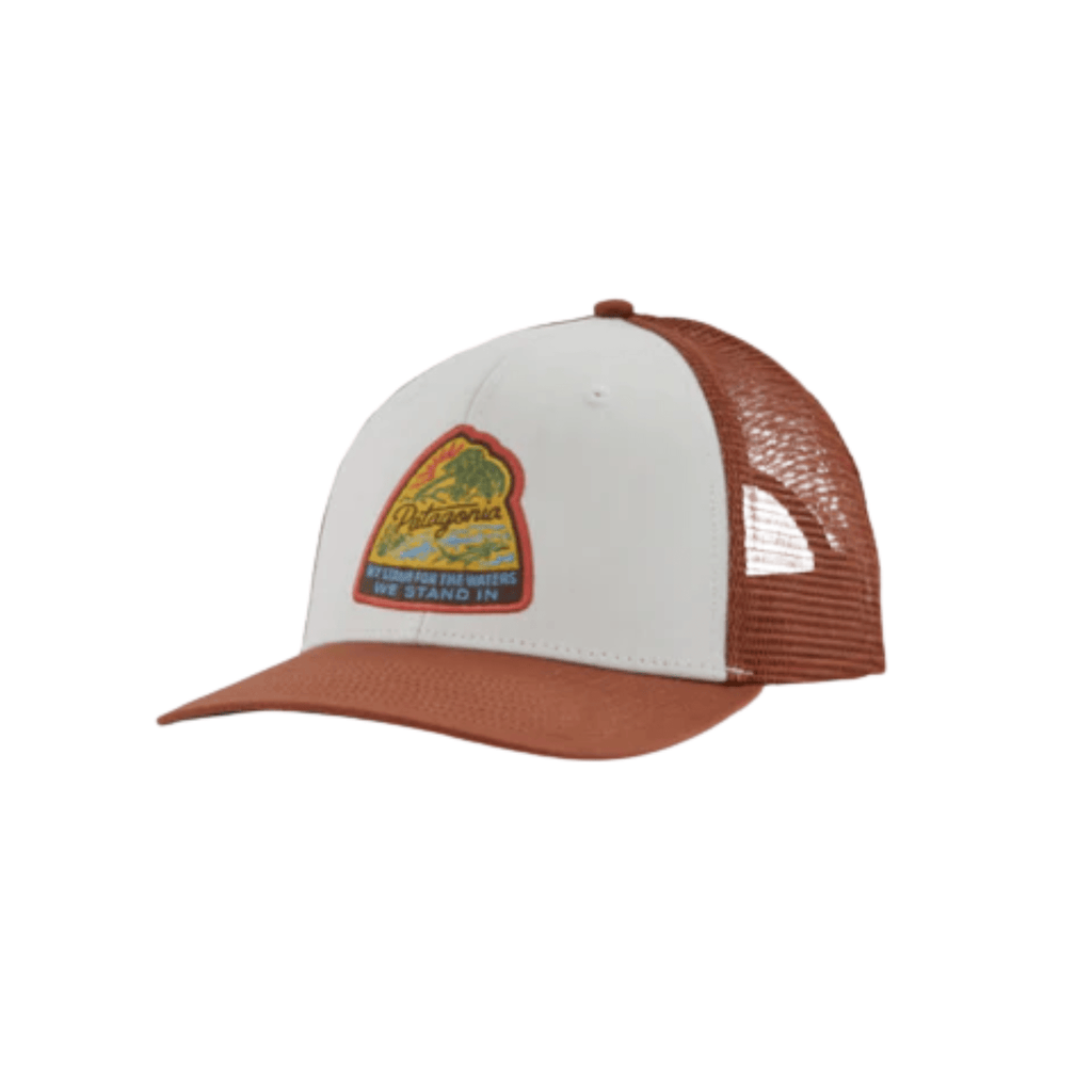 Patagonia Trucker Hat - Bayou Badge White - ONLINE STORE CREDIT/EXCHANGE ONLY - Lenny's Shoe & Apparel