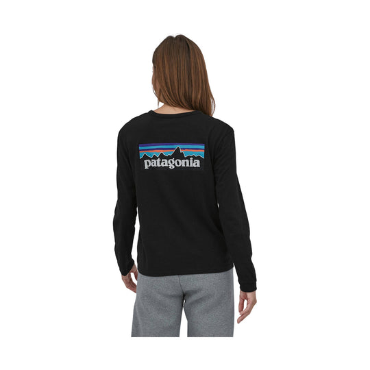 Patagonia Women's Long Sleeve P - 6 Logo Tee - Black - Lenny's Shoe & Apparel
