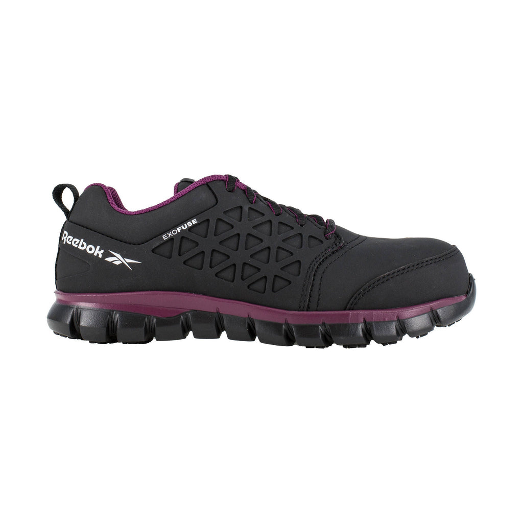 Reebok Work Women's Sublite Cushion Athletic Composite Toe Work Shoes - Black/Plum - Lenny's Shoe & Apparel