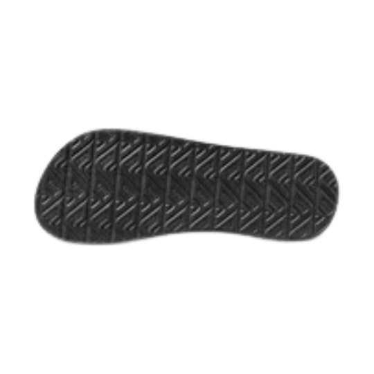 Black flip-flop sole with a textured tread pattern