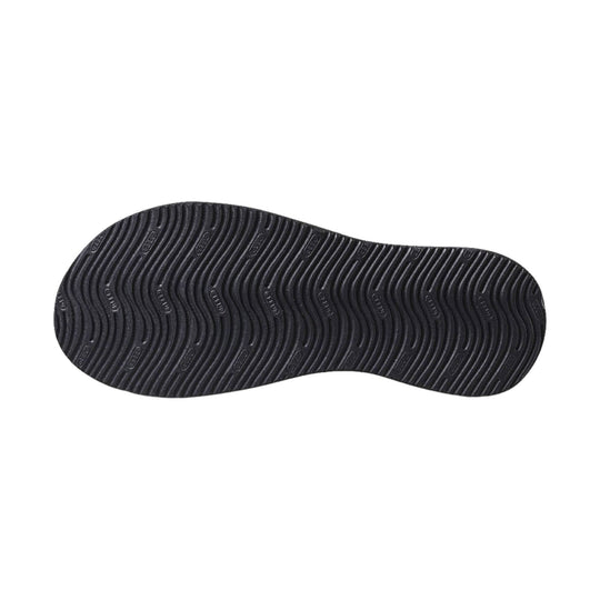 Black sandal sole with wavy tread pattern