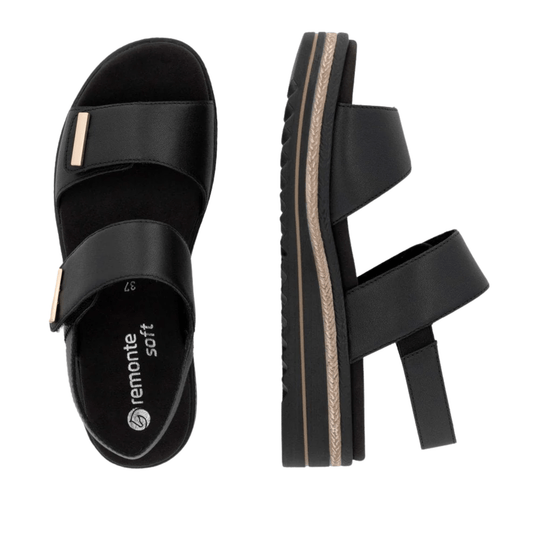 Rieker Women's Jocelyn Sandals - Black - Lenny's Shoe & Apparel