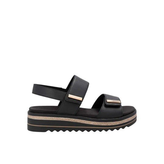 Rieker Women's Jocelyn Sandals - Black - Lenny's Shoe & Apparel