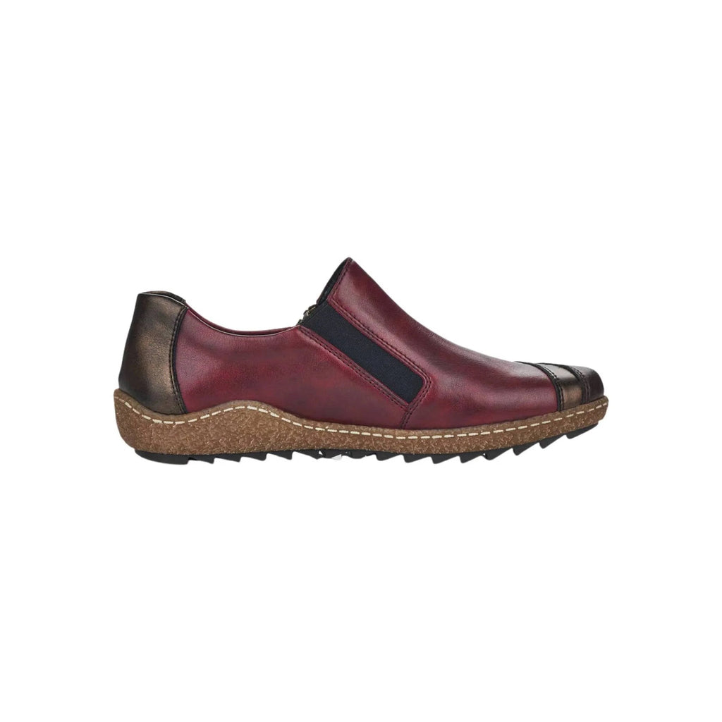 Rieker Women's Liv Slip Zip Shoes - Red - Lenny's Shoe & Apparel