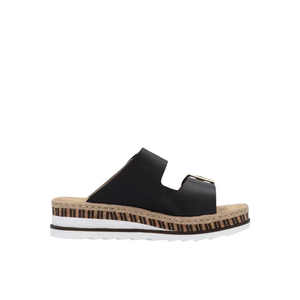 Rieker Women's Regina 55 Sandals - Schwarz/Nude - Lenny's Shoe & Apparel