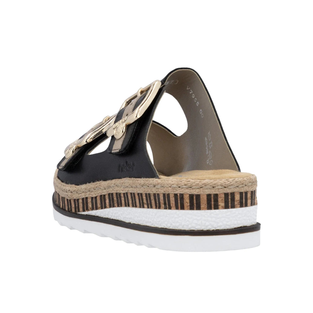Rieker Women's Regina 55 Sandals - Schwarz/Nude - Lenny's Shoe & Apparel