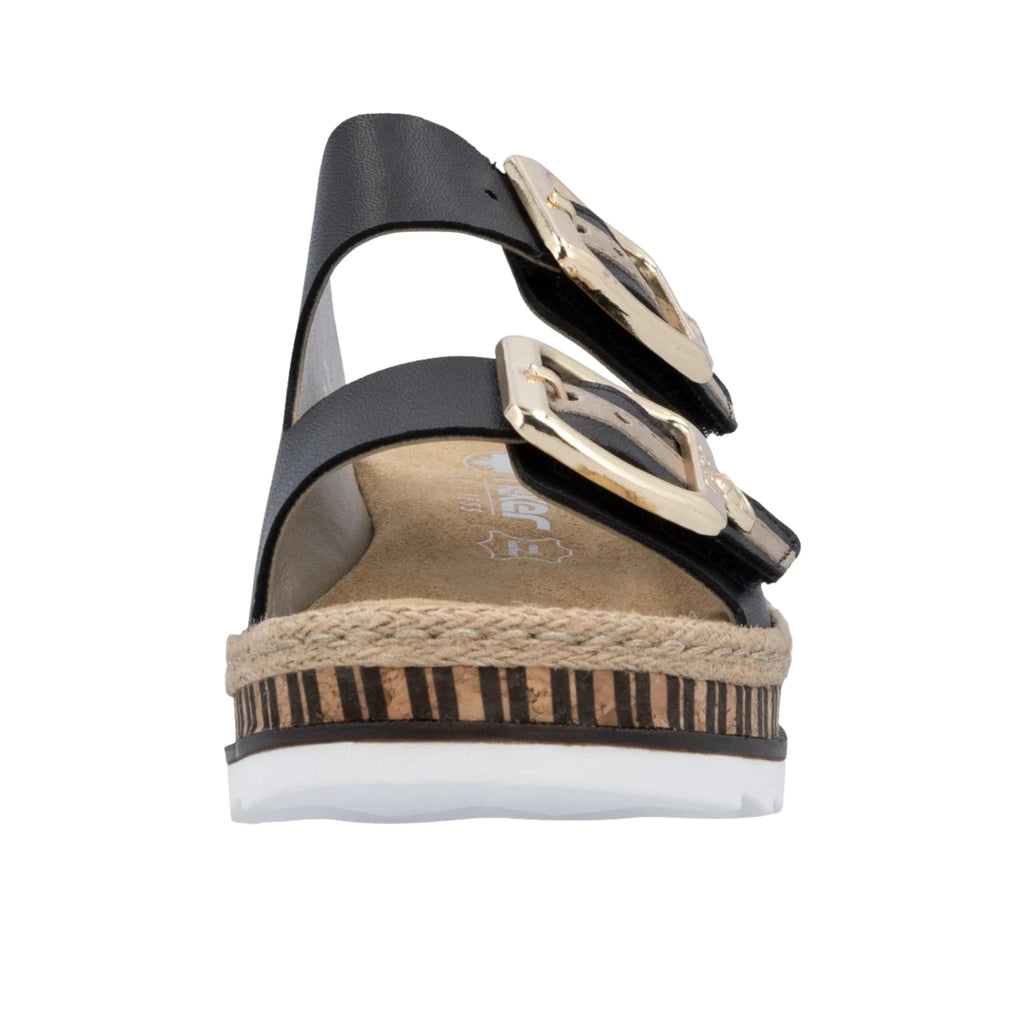 Rieker Women's Regina 55 Sandals - Schwarz/Nude - Lenny's Shoe & Apparel