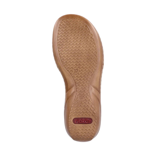 Brown sandal outsole with textured tread and size 37 marking