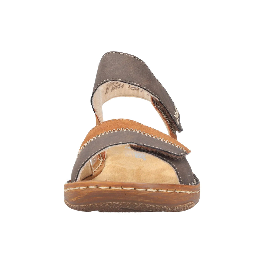Rieker Women's Regina Sandals - Chocolate/Cognac - Lenny's Shoe & Apparel