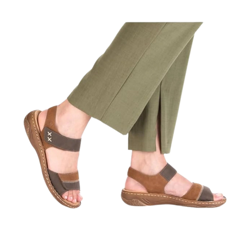 Rieker Women's Regina Sandals - Chocolate/Cognac - Lenny's Shoe & Apparel