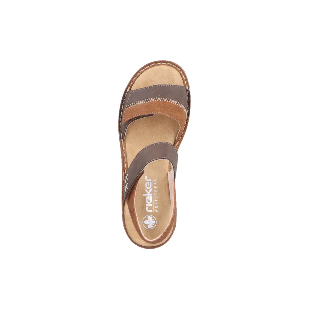 Rieker Women's Regina Sandals - Chocolate/Cognac - Lenny's Shoe & Apparel