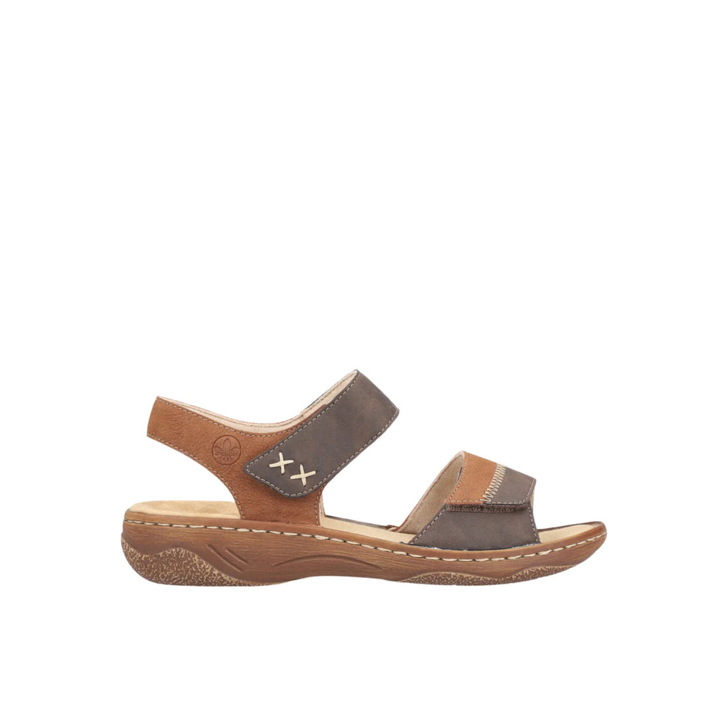 Rieker Women's Regina Sandals - Chocolate/Cognac - Lenny's Shoe & Apparel