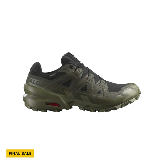 Salomon Men's Supercross 6 Gore Tex Hiking Shoes - Black / Peat / Deep Lichen Green - FINAL SALE - Lenny's Shoe & Apparel