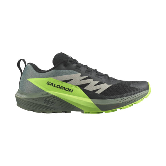 Salomon Men's Sense Ride 5 Trail Running Shoes - Black / Laurel Wreath / Green Gecko - Lenny's Shoe & Apparel