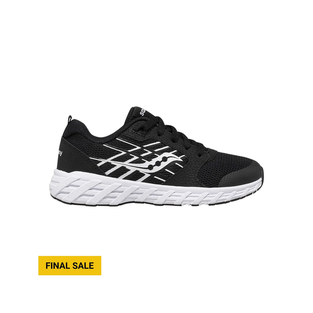 Saucony Kids' Wind 2.0 Shoes - Black/White - Lenny's Shoe & Apparel