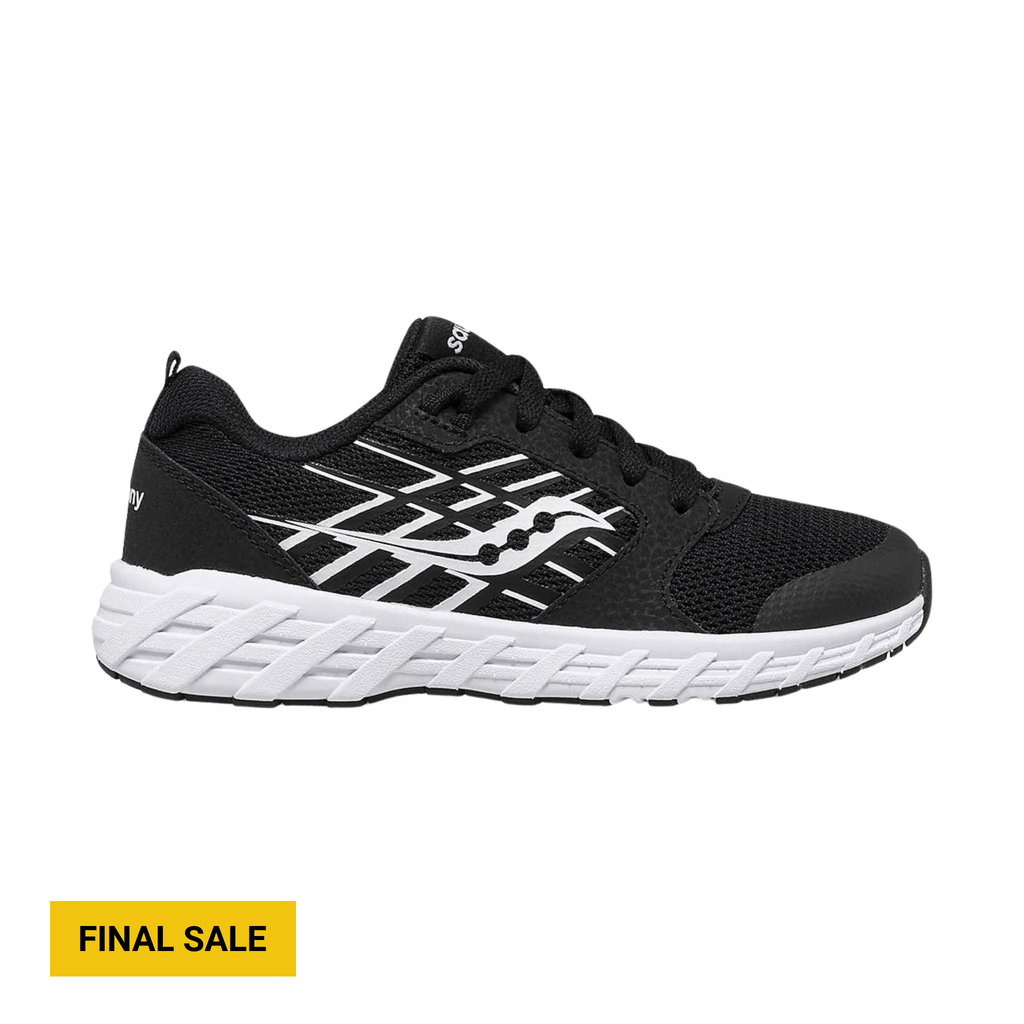 Saucony Kids' Wind 2.0 Shoes - Black/White - Lenny's Shoe & Apparel