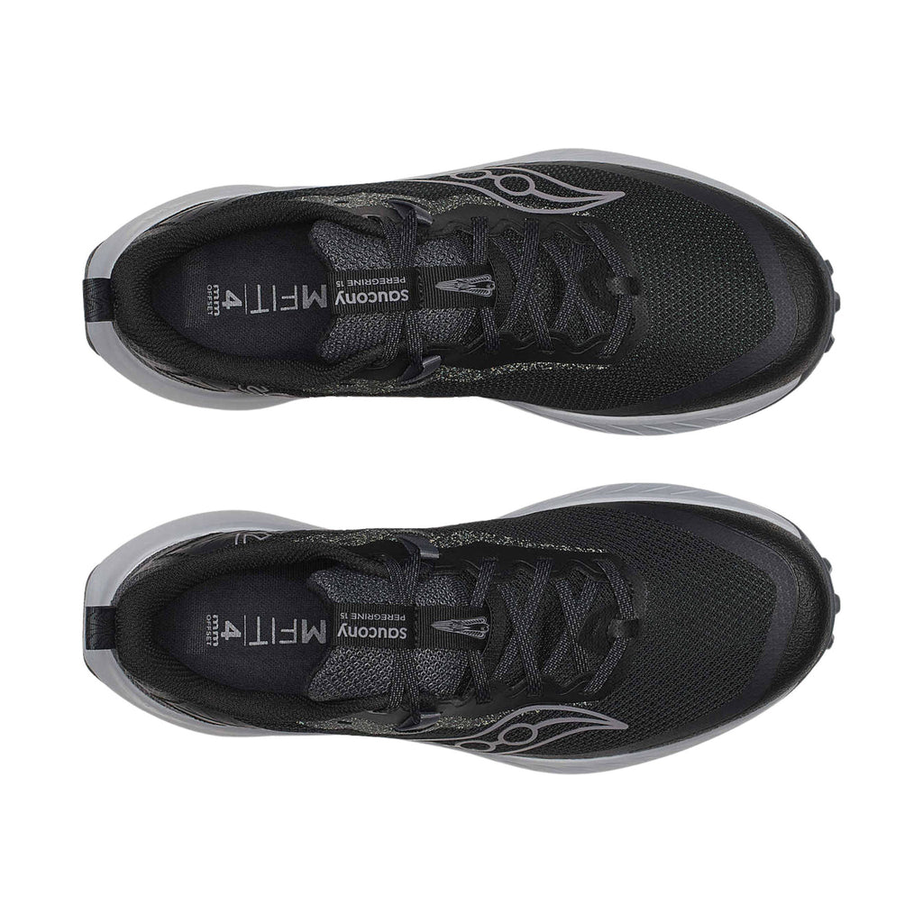 Saucony Men's Peregrine 15 Trail Shoes - Black/Shadow - Lenny's Shoe & Apparel