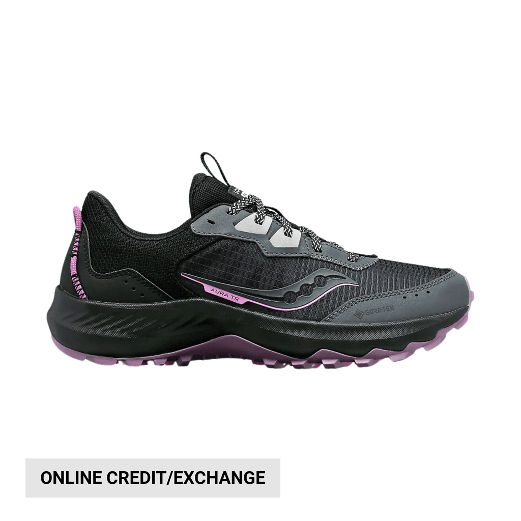 Saucony Women's Aura TR GTX Trail Running Shoes - Shadow/Black - Lenny's Shoe & Apparel