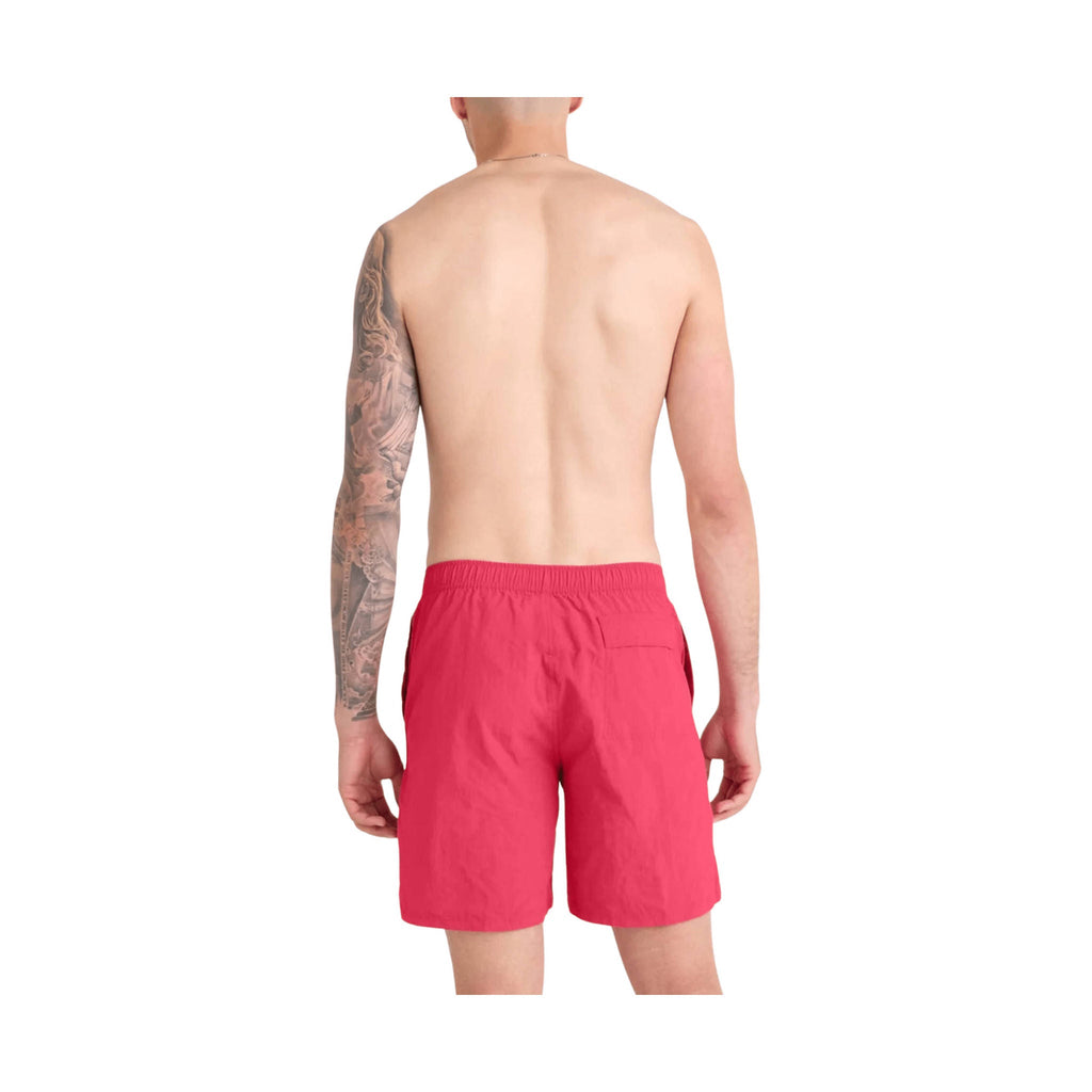 SAXX Men's Go Coastal 2N1 7 Inch Swim Trunks - Raspberry - Lenny's Shoe & Apparel