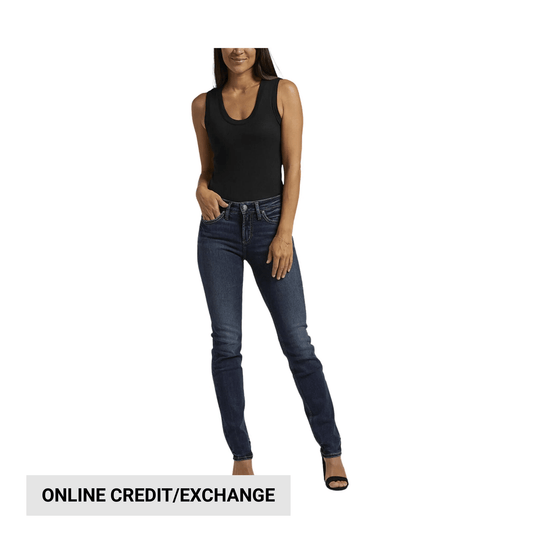 Silver Jeans Women's Suki Mid Rise Straight Leg Jeans - Indigo - Lenny's Shoe & Apparel