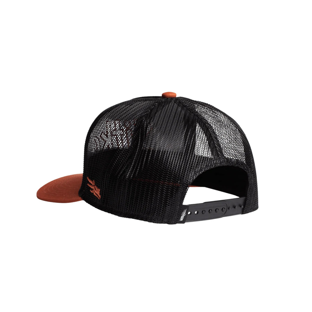 Sitka 90s Script Hi Pro Trucker Hat - Black/Orange - Lenny's Shoe & Apparel