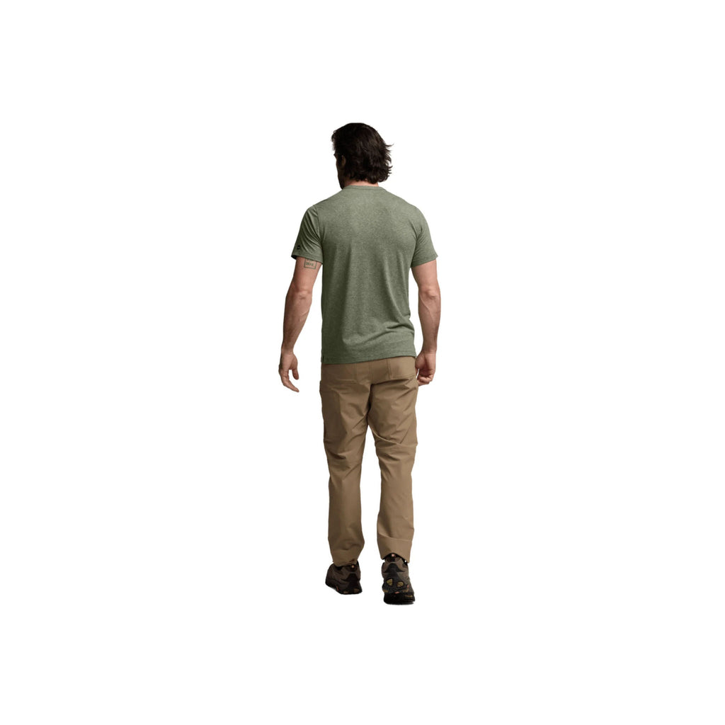 Sitka Men's Essential SS Henley - Olive Green Heather - Lenny's Shoe & Apparel