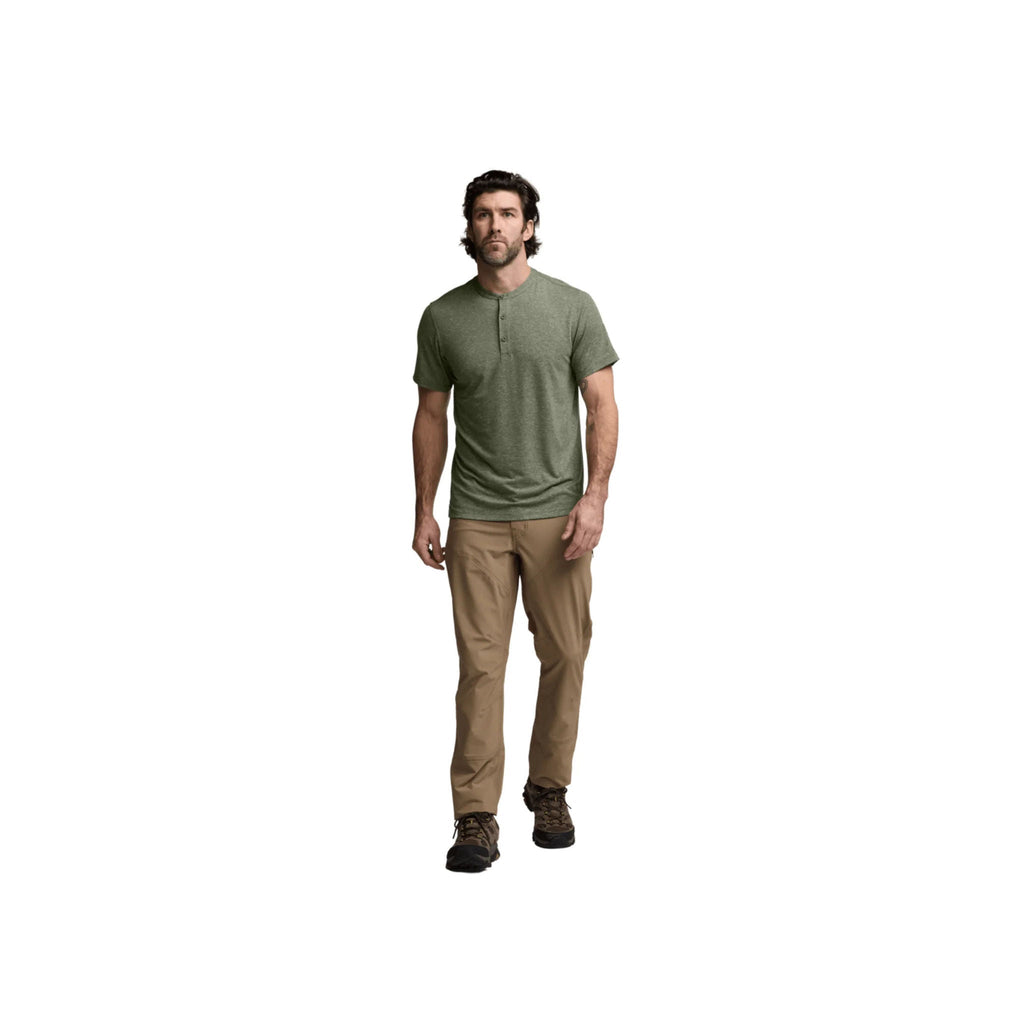 Sitka Men's Essential SS Henley - Olive Green Heather - Lenny's Shoe & Apparel