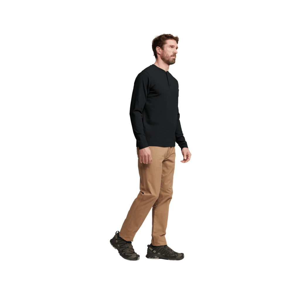 Sitka Men's Foothills Long Sleeve Henley - Sitka Black - Lenny's Shoe & Apparel