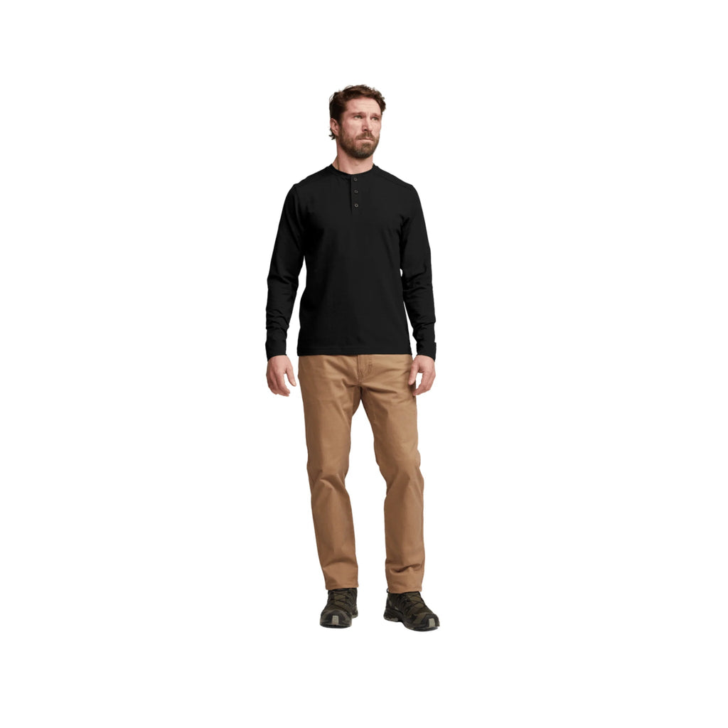 Sitka Men's Foothills Long Sleeve Henley - Sitka Black - Lenny's Shoe & Apparel