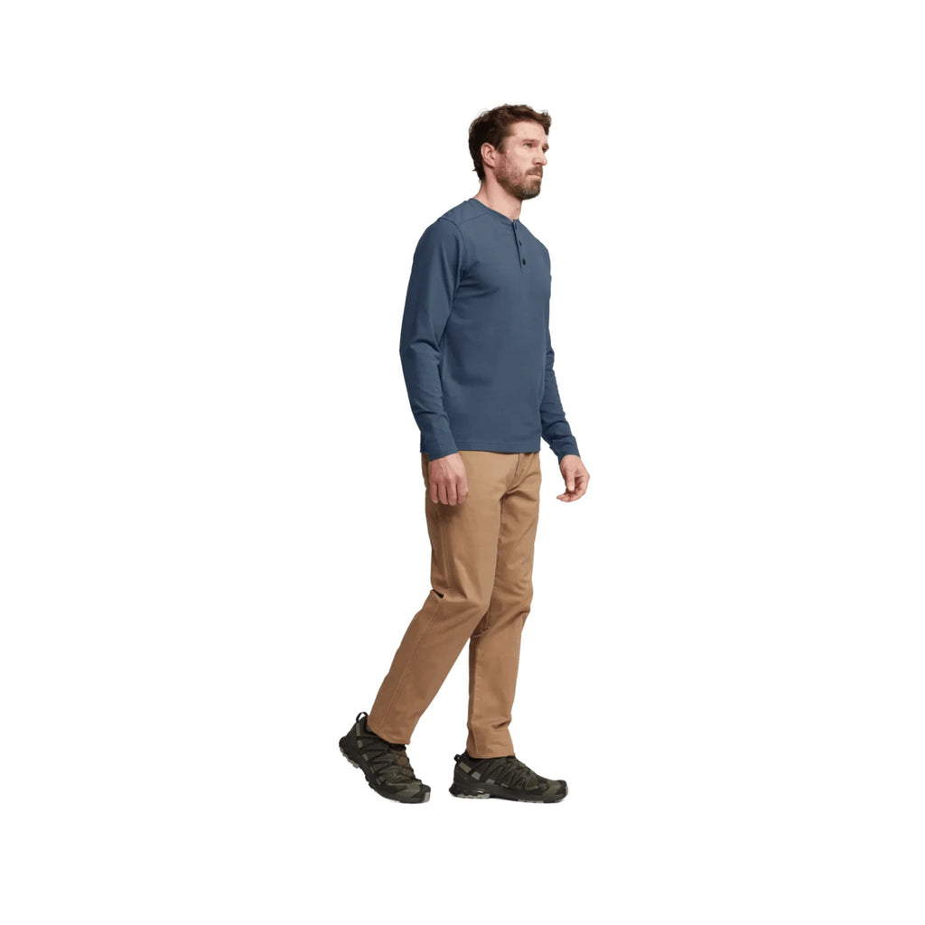 Sitka Men's Foothills Long Sleeve Henley - Starlight Blue - Lenny's Shoe & Apparel