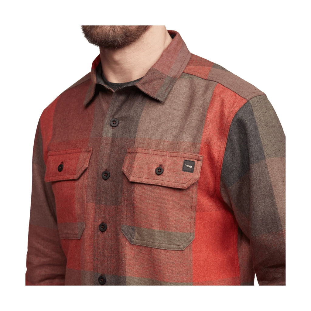 Sitka Men's Hardwood Heavyweight Flannel Shirt - Red Fall Plaid - Lenny's Shoe & Apparel