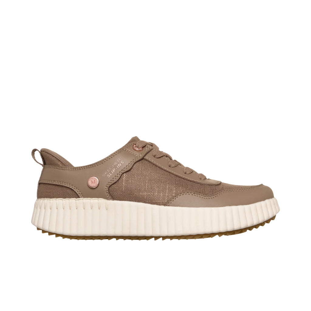 Skechers Women's Slip In Martha Stewart Bobs Vista Luxe Stroll Shoes - Mocha - Lenny's Shoe & Apparel