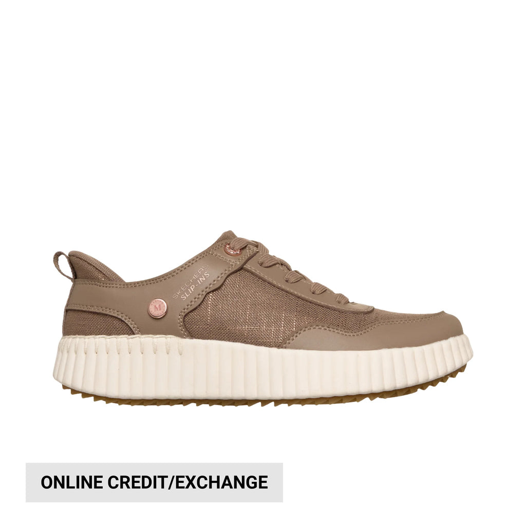 Skechers Women's Slip In Martha Stewart Bobs Vista Luxe Stroll Shoes - Mocha - Lenny's Shoe & Apparel