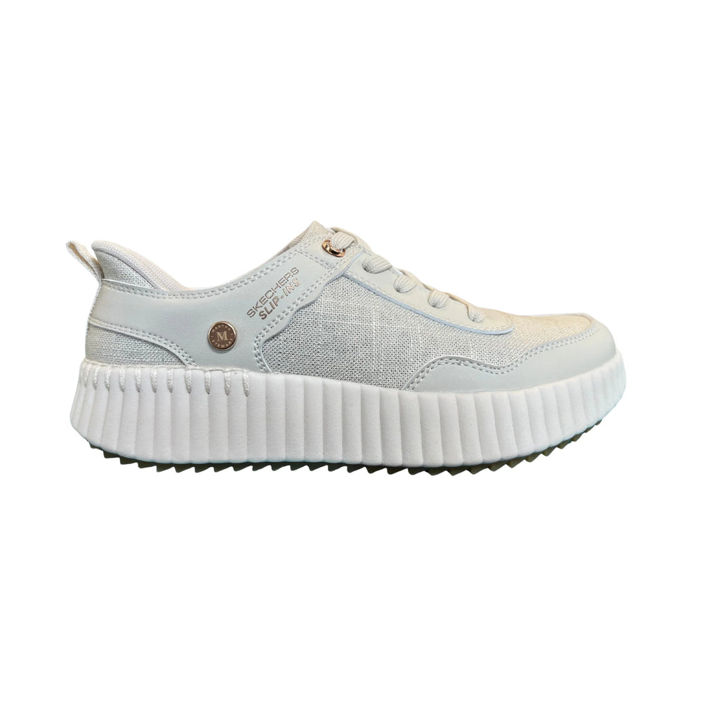 Skechers Women's Slip In Martha Stewart Bobs Vista Luxe Stroll Shoes - Natural - Lenny's Shoe & Apparel