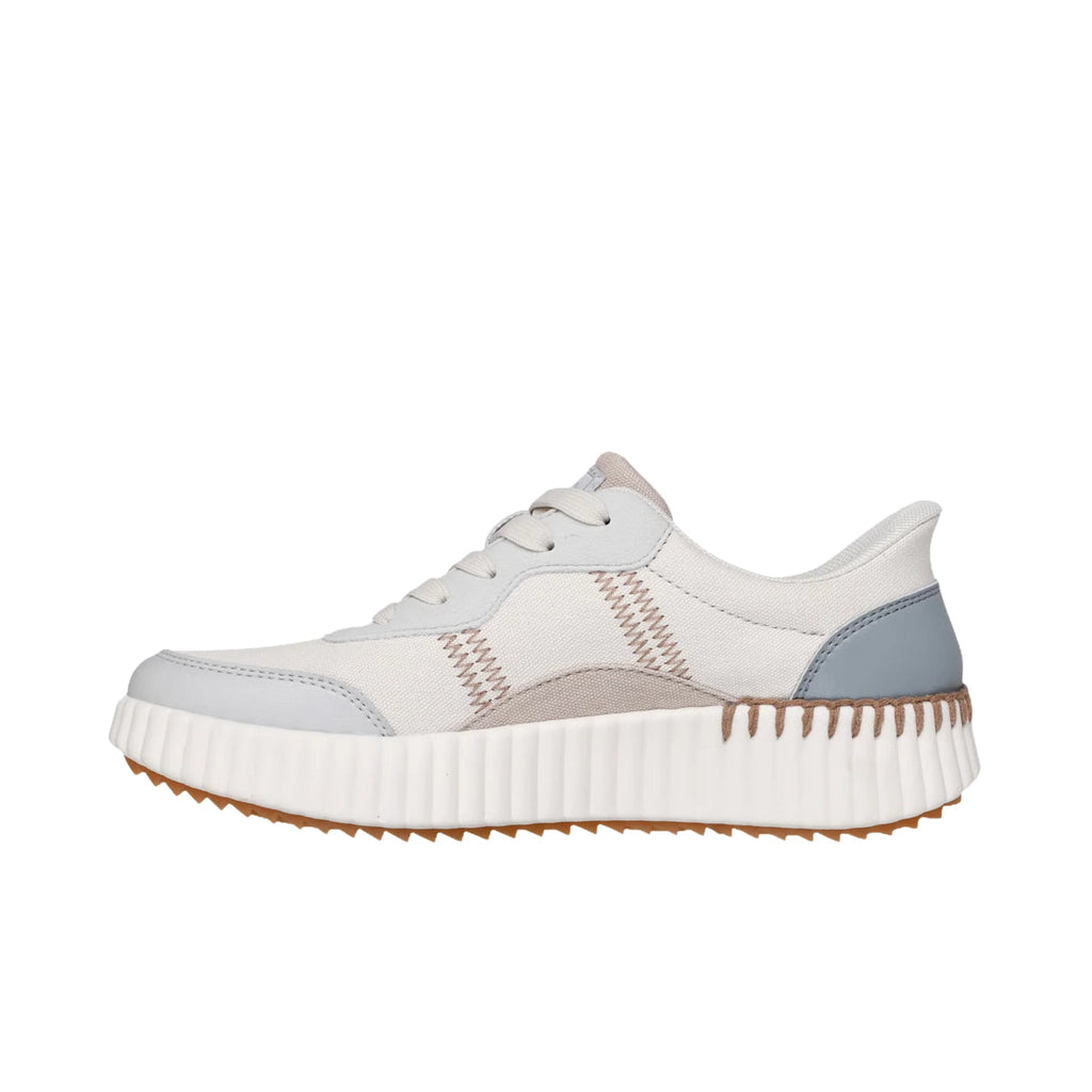 Sketchers Women's Slip Ins Bobs Vista Garden Stroll Shoes - Natural/Multi - Lenny's Shoe & Apparel