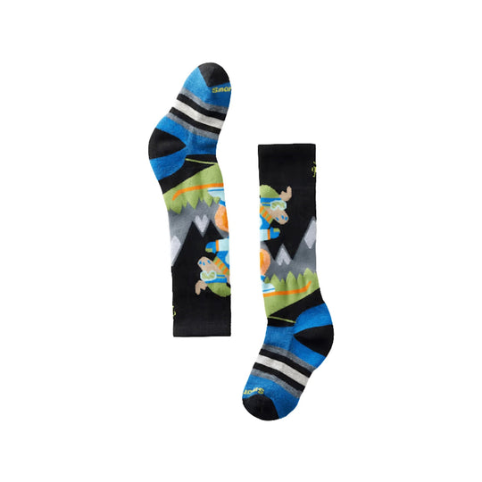 Smartwool Kids' Wintersport Full Cushion Mountain Moose Over The Calf Socks - Black - Lenny's Shoe & Apparel