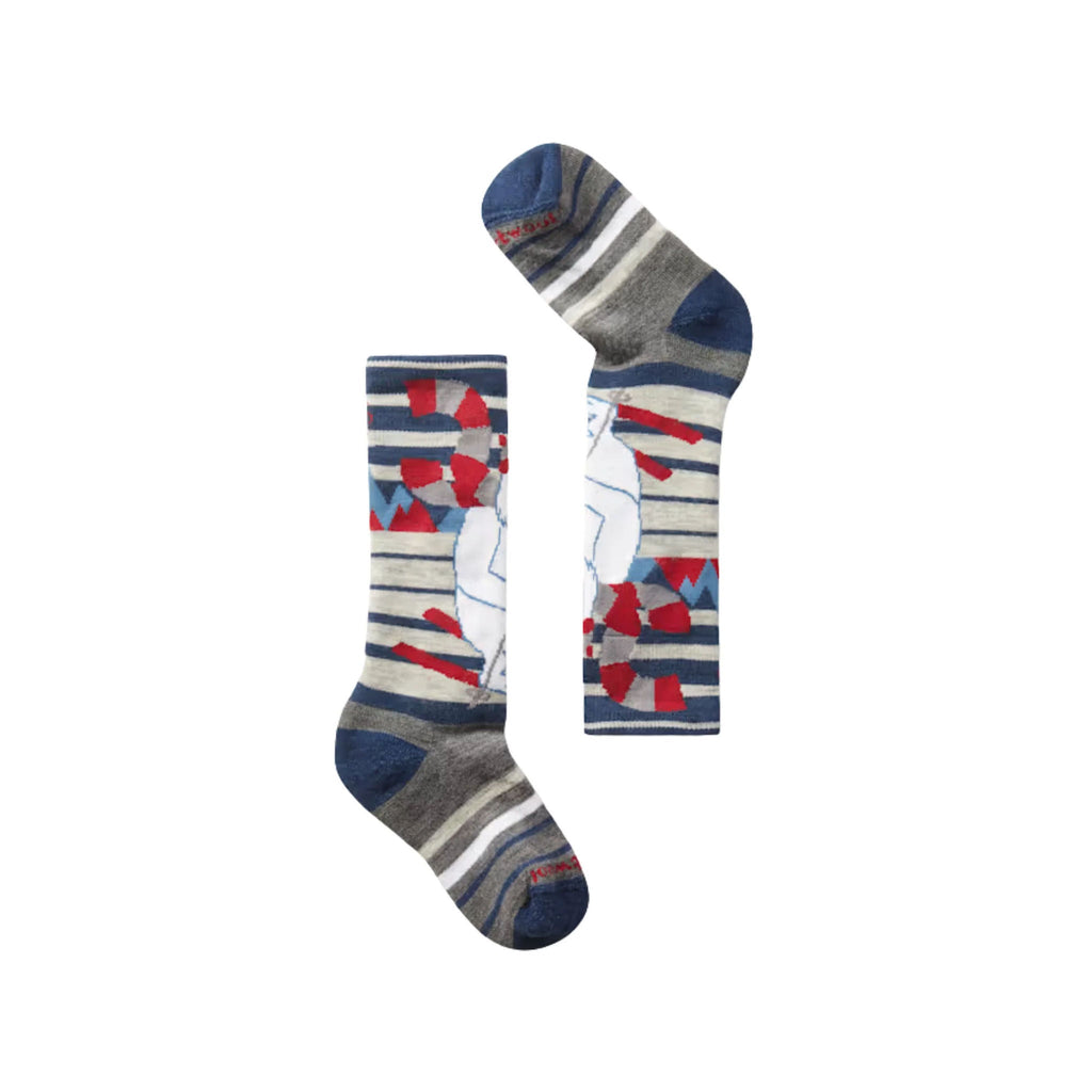 Smartwool Kids' Wintersport Yeti Pattern Over The Calf Full Cushion Sock - Alpine Blue - Lenny's Shoe & Apparel