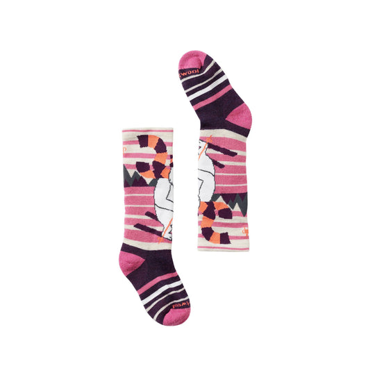 Smartwool Kids' Wintersport Yeti Pattern Over The Calf Full Cushion Sock - Moonbeam - Lenny's Shoe & Apparel