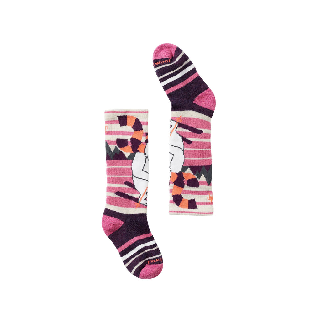 Smartwool Kids' Wintersport Yeti Pattern Over The Calf Full Cushion Sock - Moonbeam - Lenny's Shoe & Apparel
