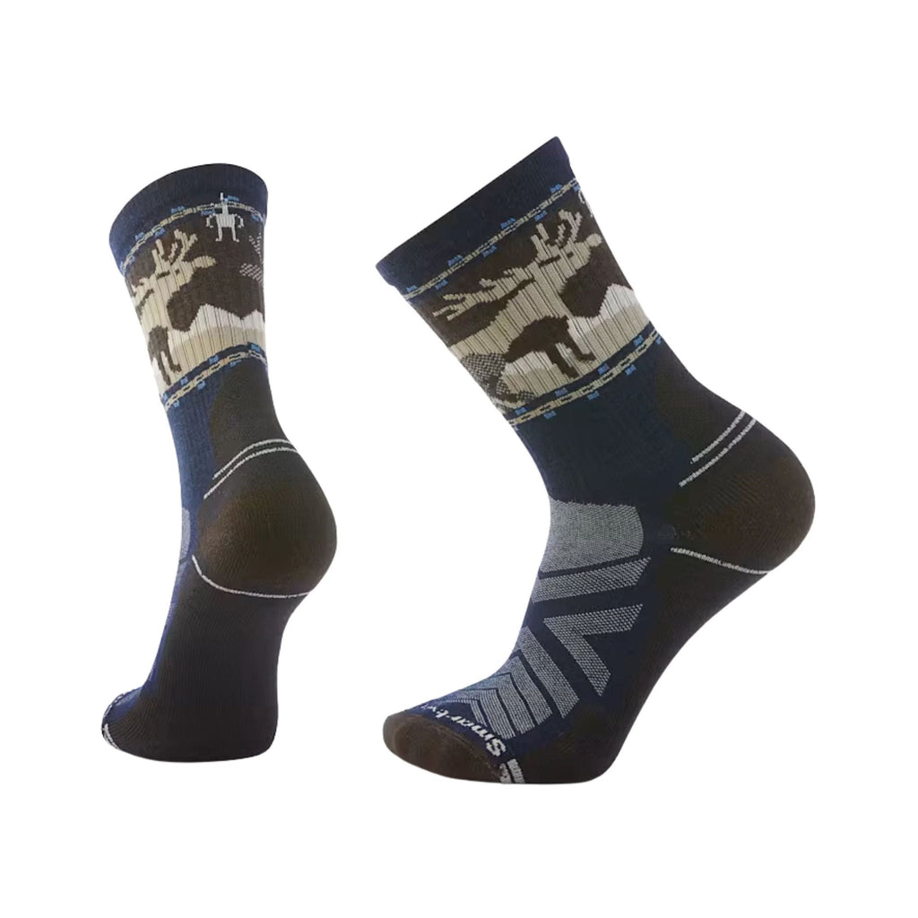 Smartwool Men's Hike Mountain Moose Crew Socks - Deep Navy - Lenny's Shoe & Apparel