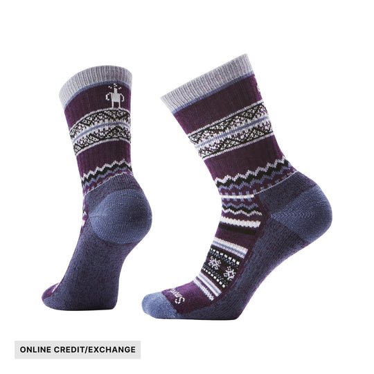 Smartwool Women's Snowed In Sweater Light Cushion Crew Socks - Chalk Violet - ONLINE CREDIT/EXCHANGE - Lenny's Shoe & Apparel