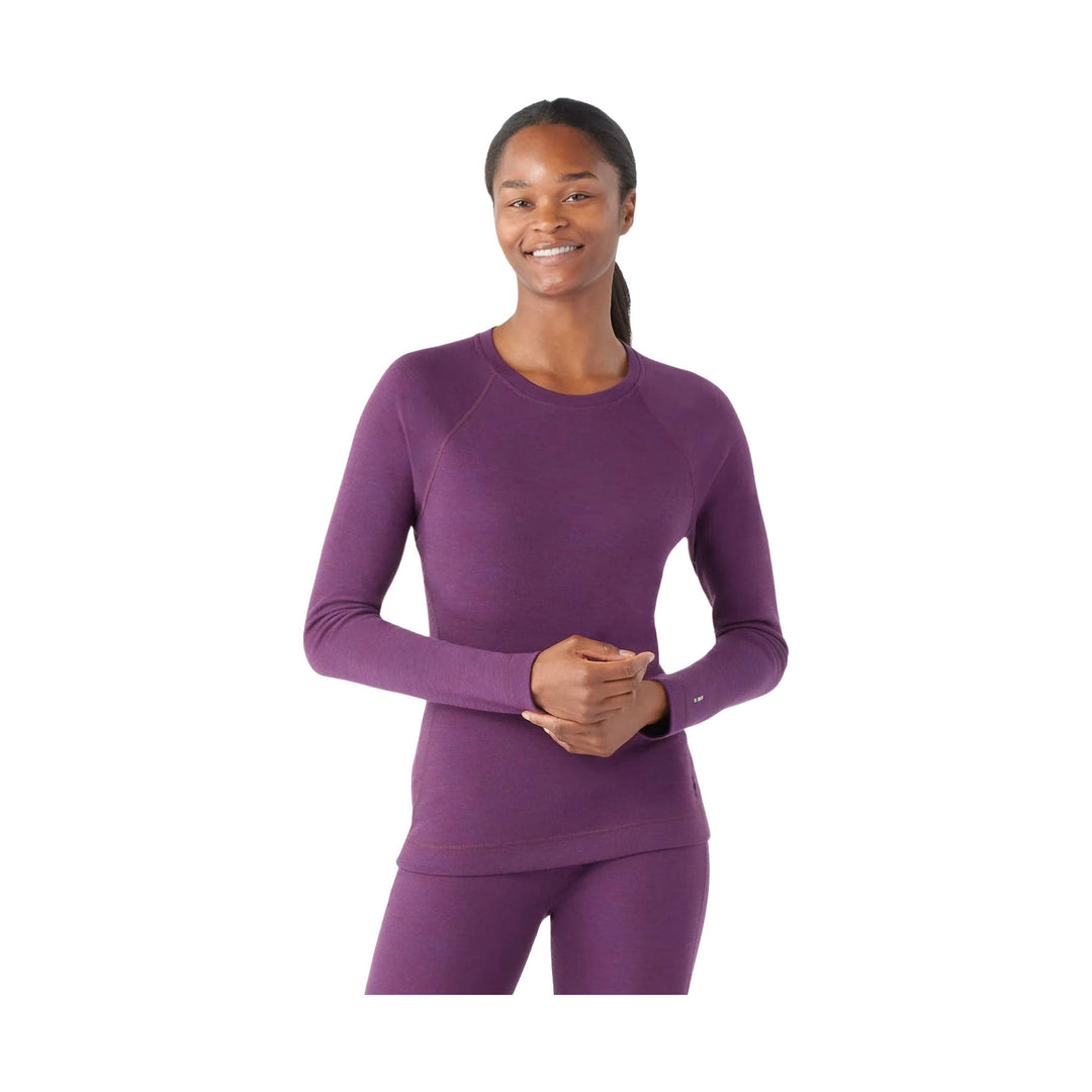 Purple long-sleeve crewneck base layer top
