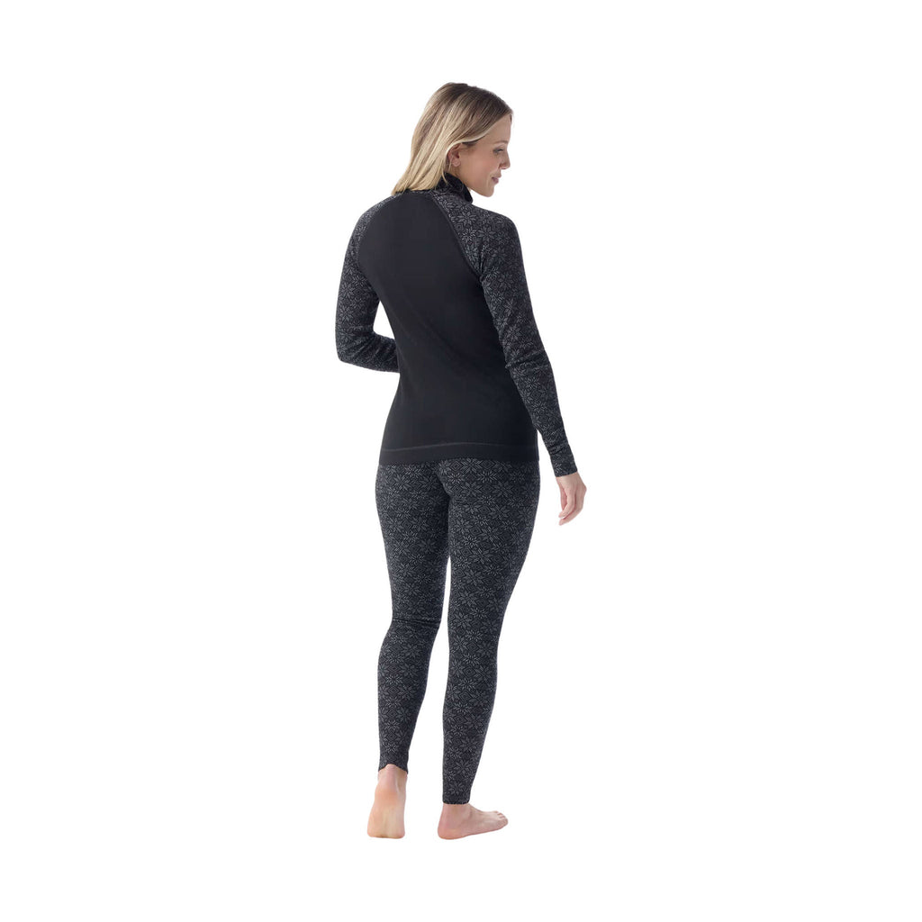 Smartwool Women's Classic Thermal Merino Layer Quarter Zip - Black Digi Snow - Lenny's Shoe & Apparel