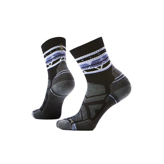 Smartwool Women's Hike Light Cushion Zig Zag Valley Mid Crew Socks - Black - Lenny's Shoe & Apparel