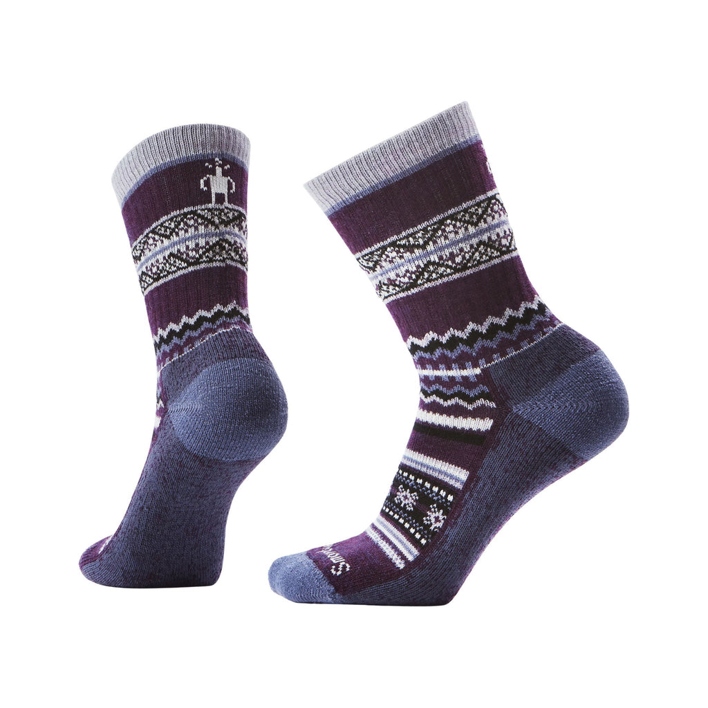 Smartwool Women's Snowed In Sweater Light Cushion Crew Socks - Chalk Violet - Lenny's Shoe & Apparel
