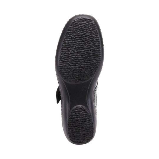 Black shoe sole with textured rubber tread and size mark 37